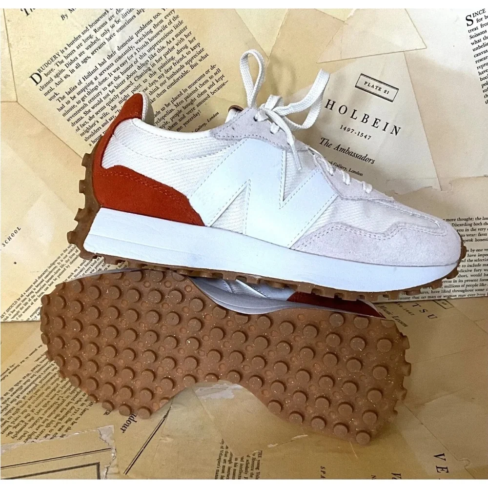 Free People New Balance 327 Sneakers Reflection Tan White Rust - Picture 7 of 9